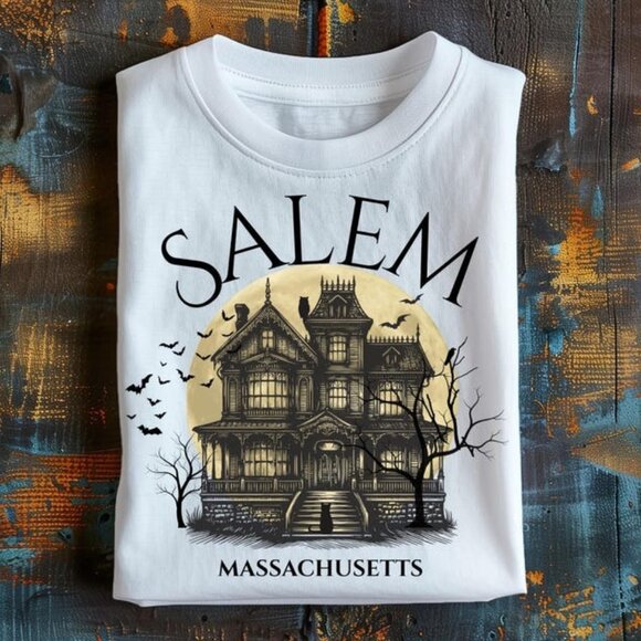 Tops - Vintage Salem Haunted House Unisex Heavy Cotton T Shirt